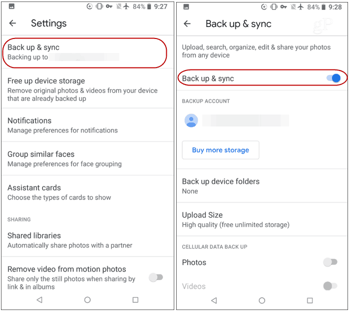 Android Backup and Sync Settings