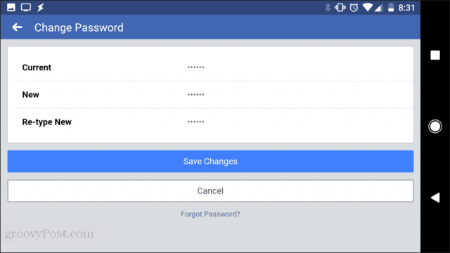 password change mobile app