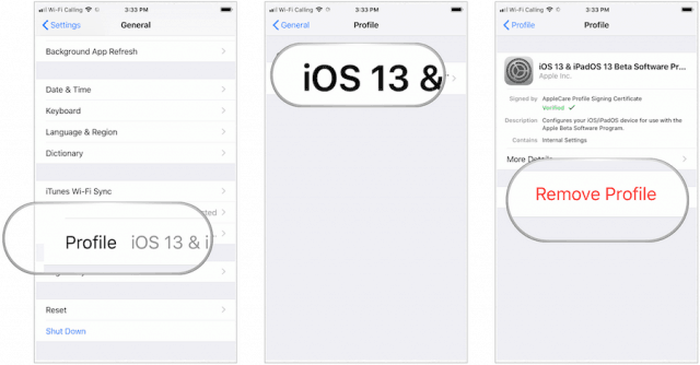 Remote iOS 13 profile