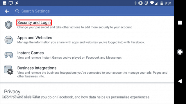 facebook security and login