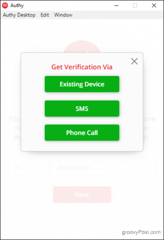 Get verification via existing device