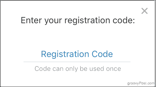 Enter your Registration Code