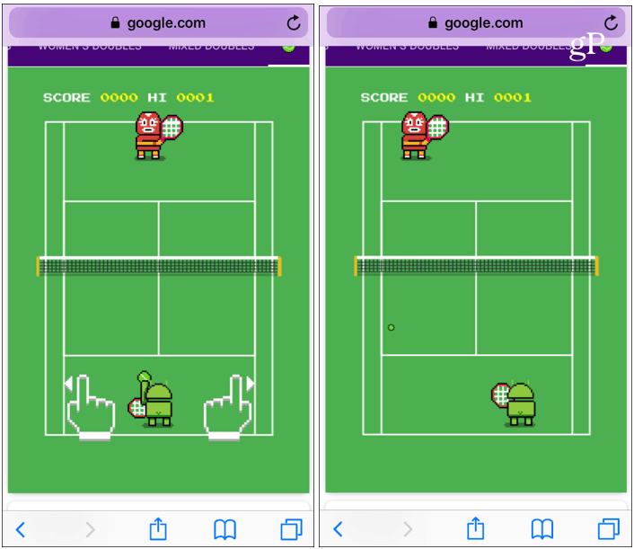Hidden Google Tennis Game iPhone