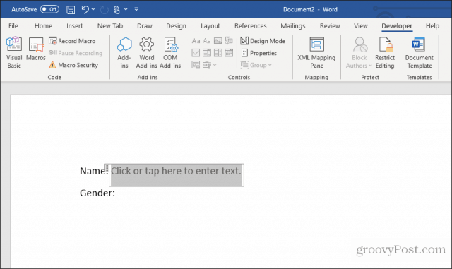   inserting plain text field in the word 