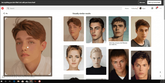 pinterest face search