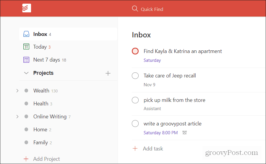 todoist projects
