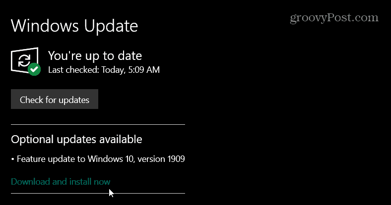 How to Install Windows 10 Version 1909 November 2019 Update