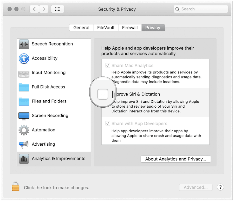 Siri Opt-Out on Mac