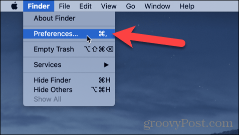 Откройте настройки Finder на вашем Mac