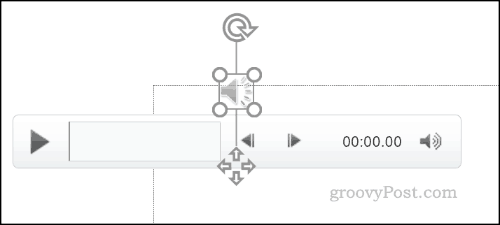 Playback controls for a PowerPoint audio file