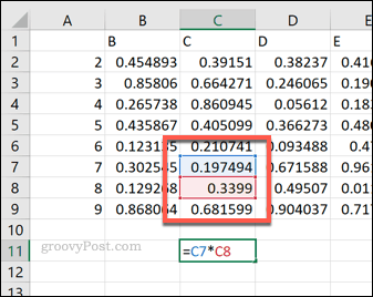 Ссылки на отдельные ячейки в Excel