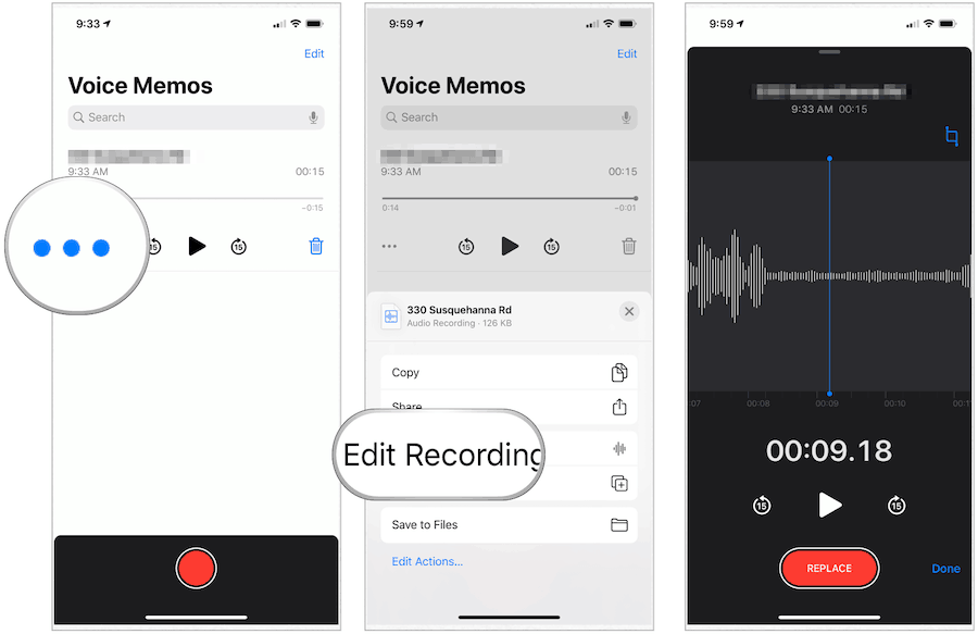 iPhone Voice memo record editing