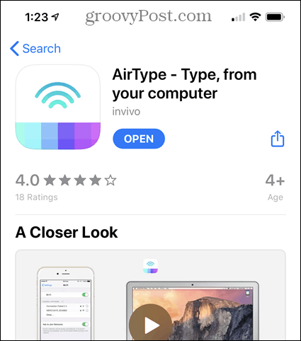 AirType in the App Store