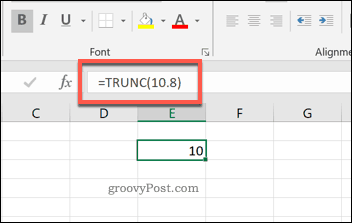 Функция TRUNC в Excel