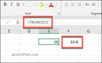 The TRUNC function in Excel