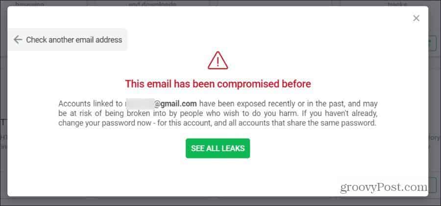 email leaked alert