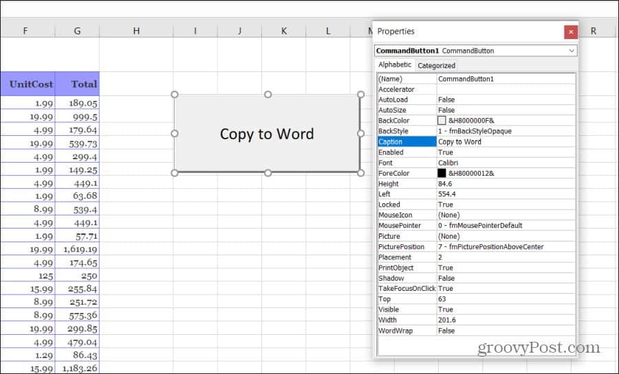 Рисование кнопки в Excel