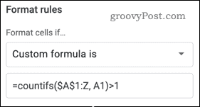 A COUNTIFS formula in Google Sheets