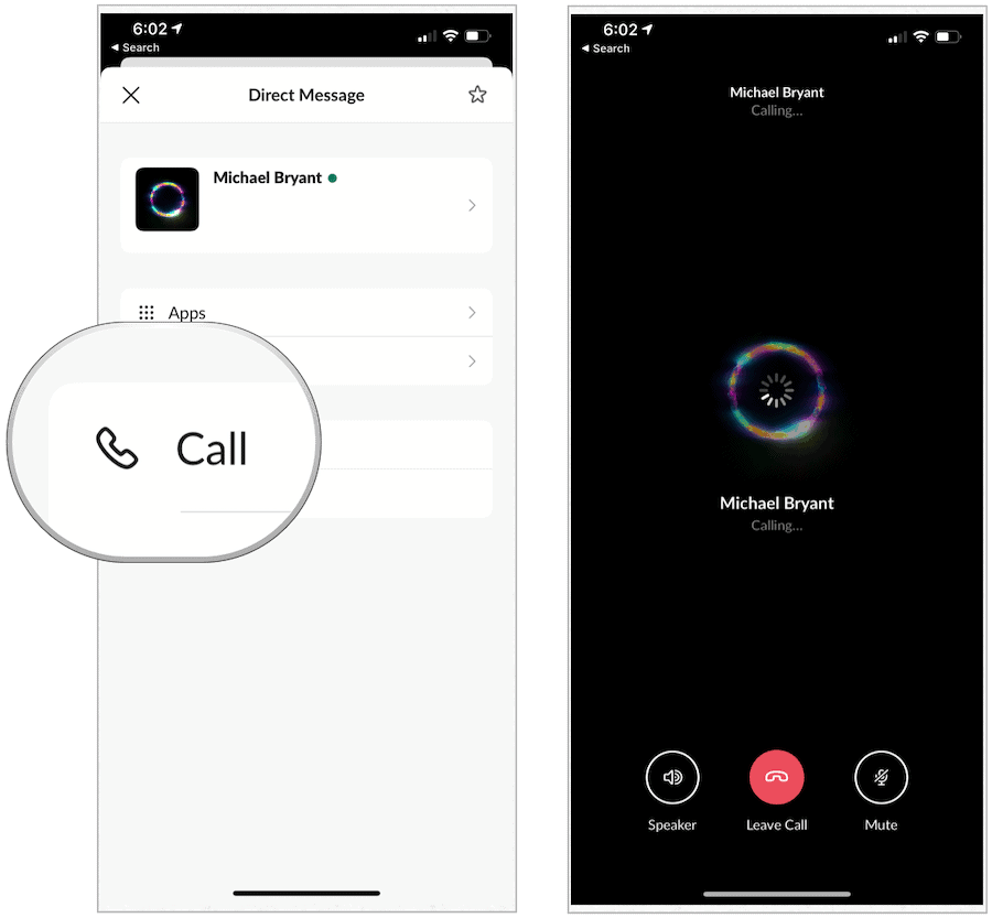 Slack make calls on mobile