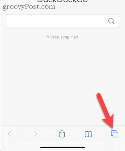 Нажмите вкладку в Safari на iOS