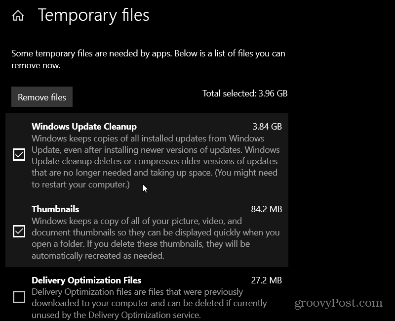 remove temp files windows 10
