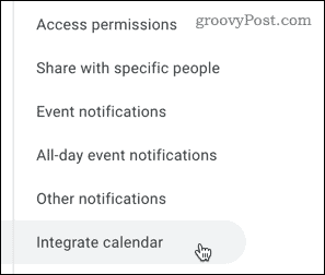 Integrating a calendar in Google Calendar