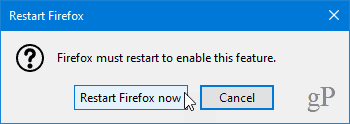 Перезапустите Firefox