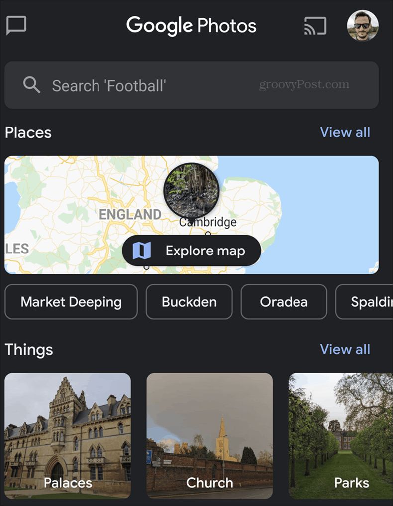 Google Photos map search collections
