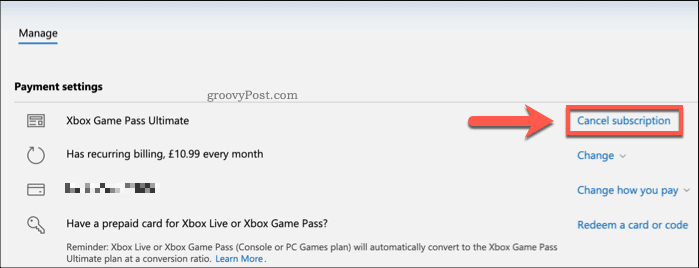 Cancel an Xbox Subscription
