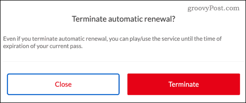 Confirm Nintendo Switch Online Automatic Renewal Termination