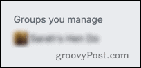 Facebook Groups You Manage section