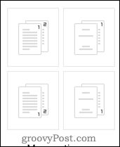 Page Number options in Google Docs