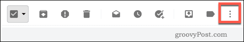 Значок Gmail с тремя точками меню