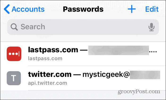 Passwords Safari