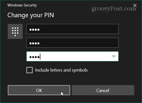 change your pin