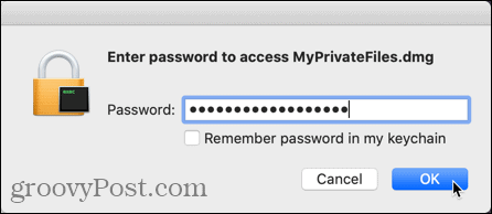 Введите пароль, чтобы открыть файл образа диска