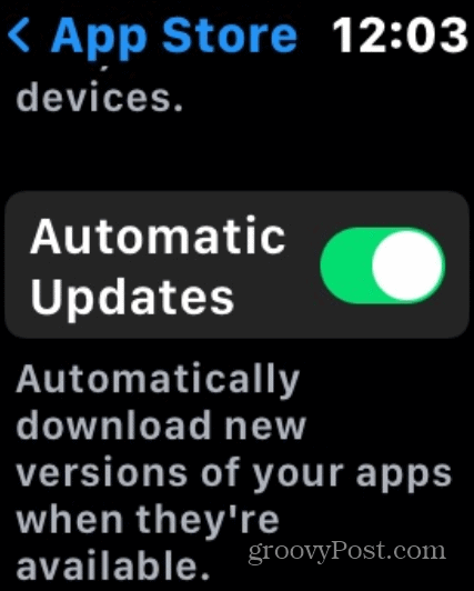 automatic updates apple watch