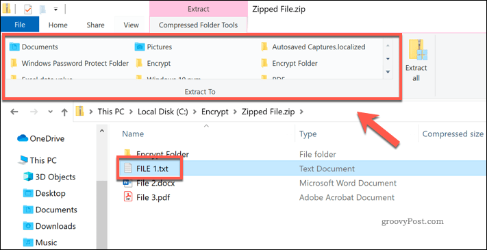 Extracting an individual file from a Zip file in Windows File Explorer
