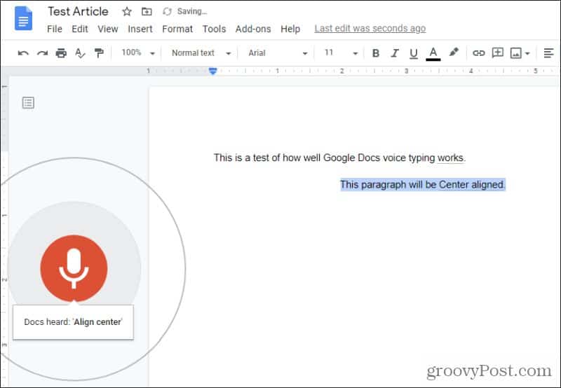 new paragraph with google docs voice typing