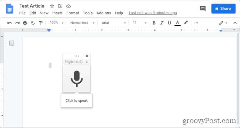 google docs voice microphone