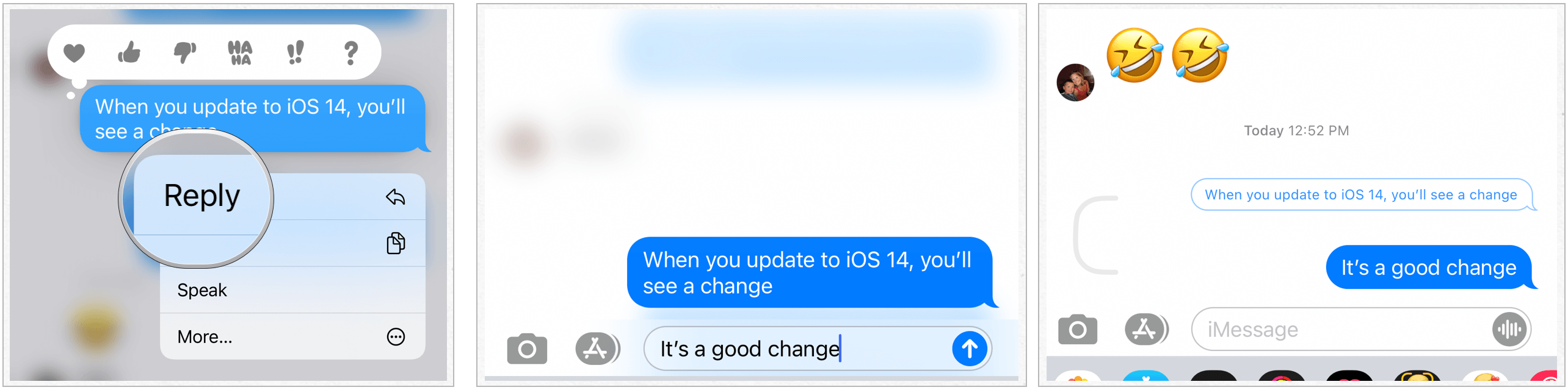 iOS 14 inline messages