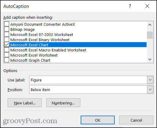 AutoCaption in Word