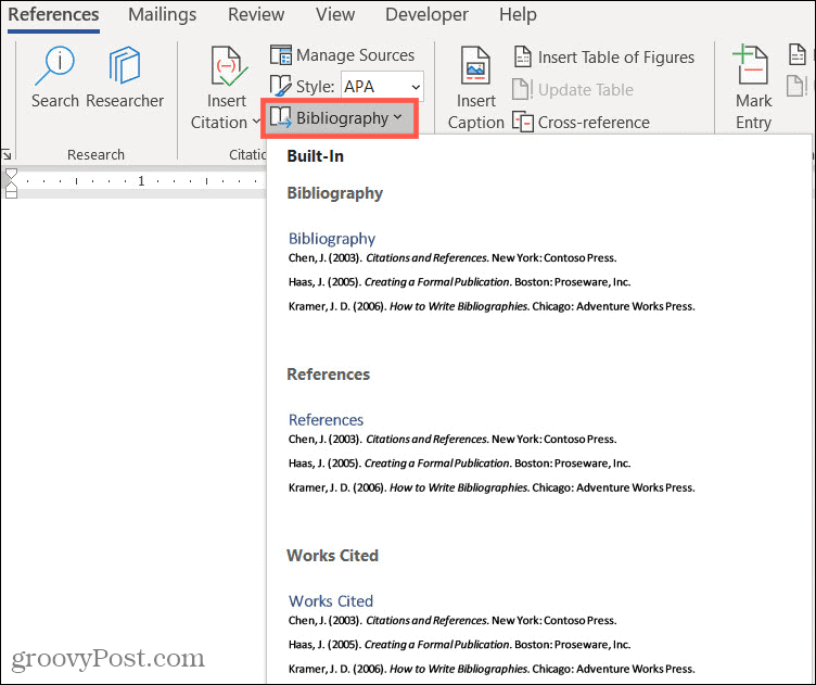 citation and bibliography in ms word
