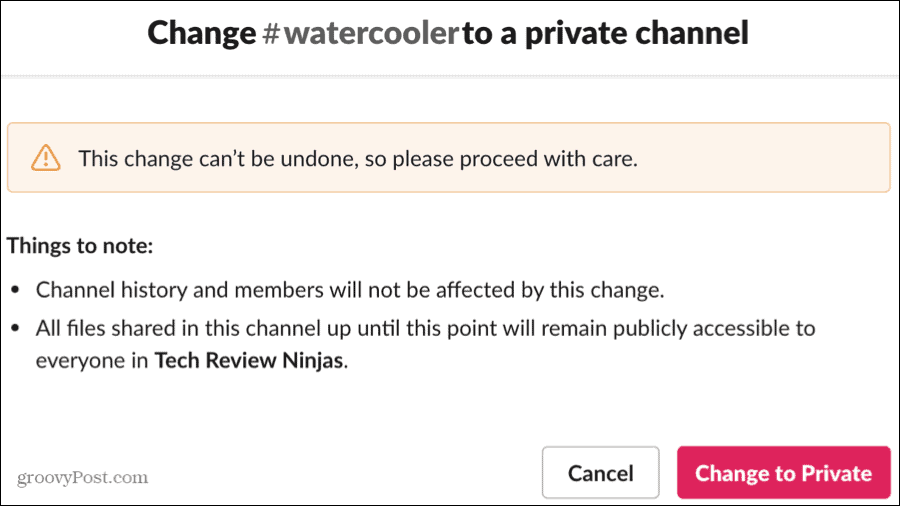 Change a Public To Private Channel