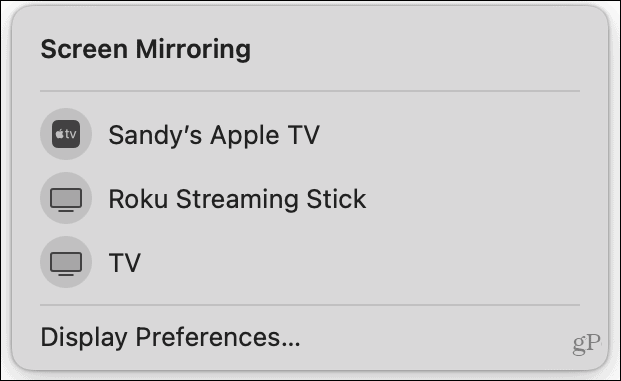 Screen Mirroring Control on Mac