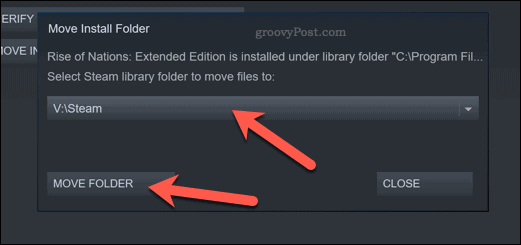 Steam Move Folder button