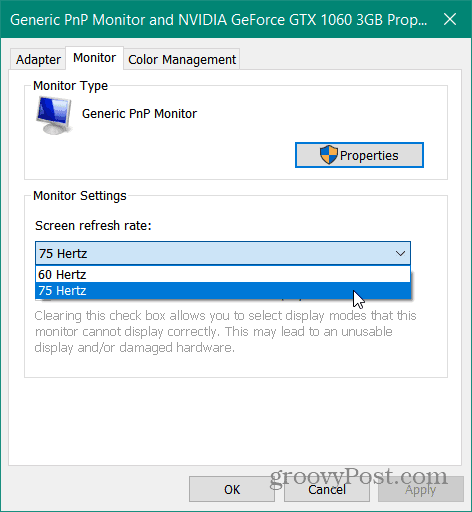 legacy monitor settings