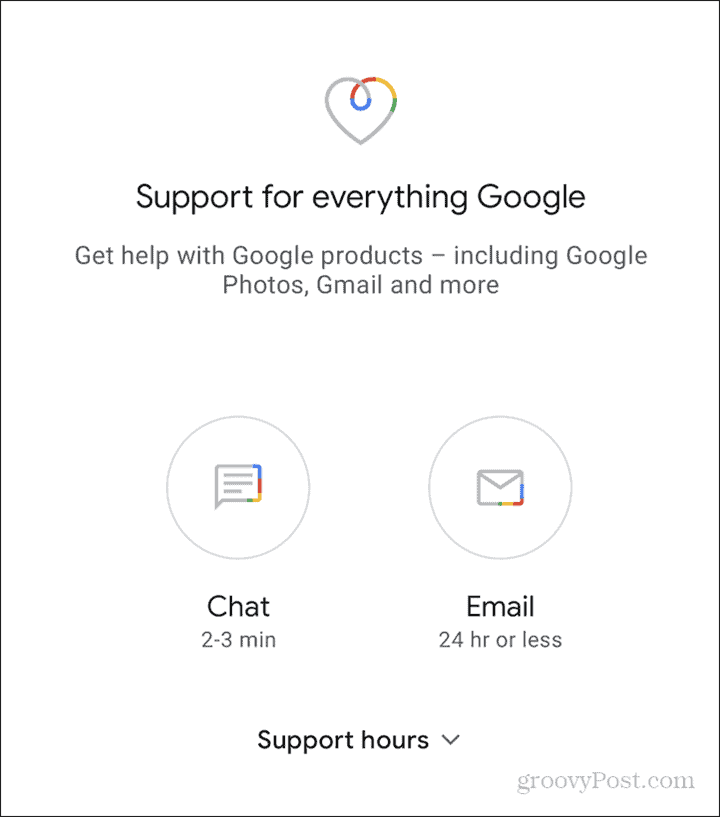 Google One support