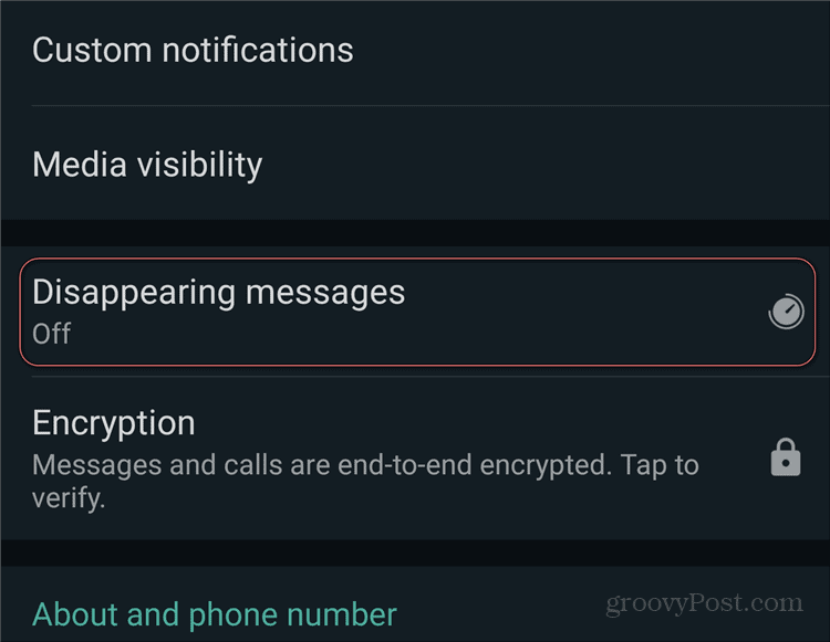 WhatsApp Disappearing Messages on