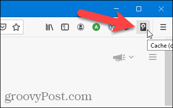 Toggle Cache add-on enabled in Firefox